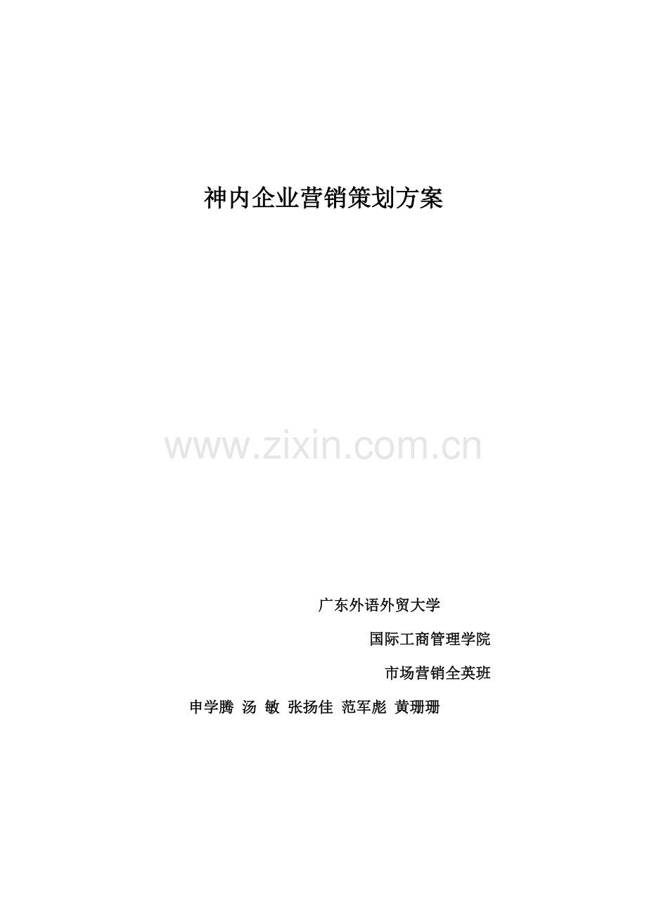 公司营销策划方案模板样本.doc_第1页