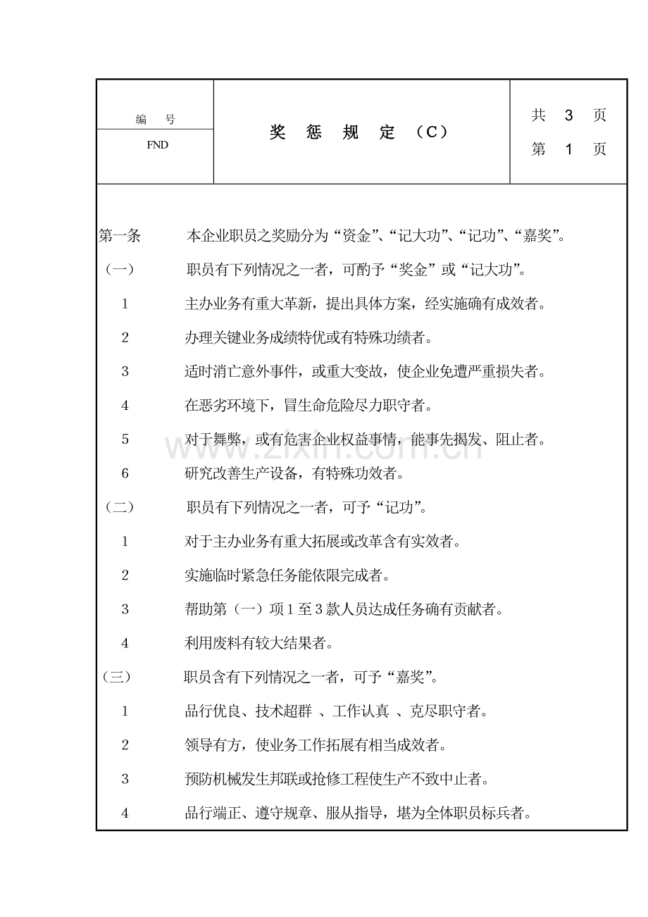 公司奖惩管理知识规定制度样本.doc_第1页