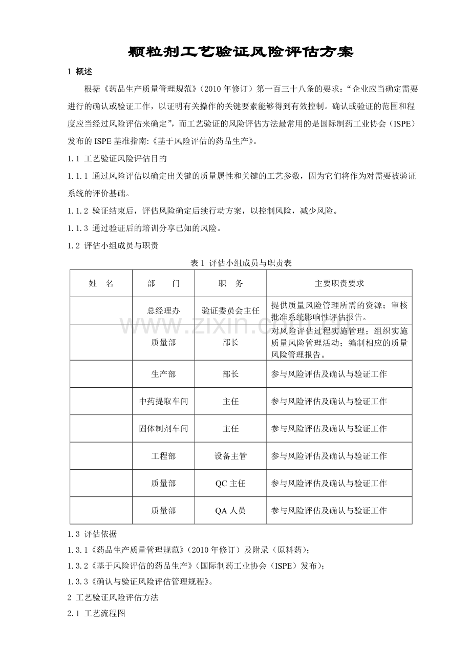 006颗粒剂工艺验证风险评估报告.doc_第2页