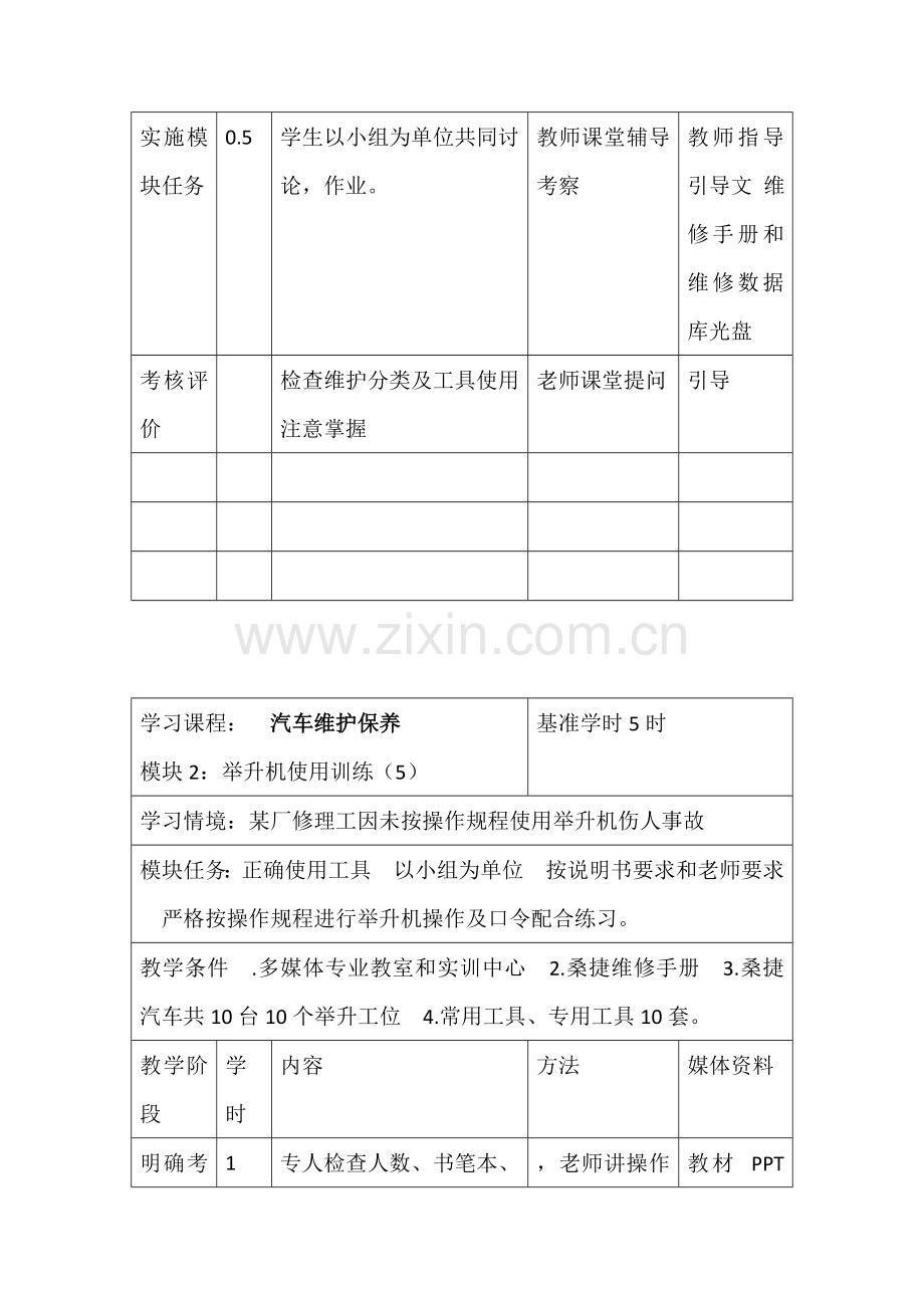 汽车维护保养授课计划.doc_第2页