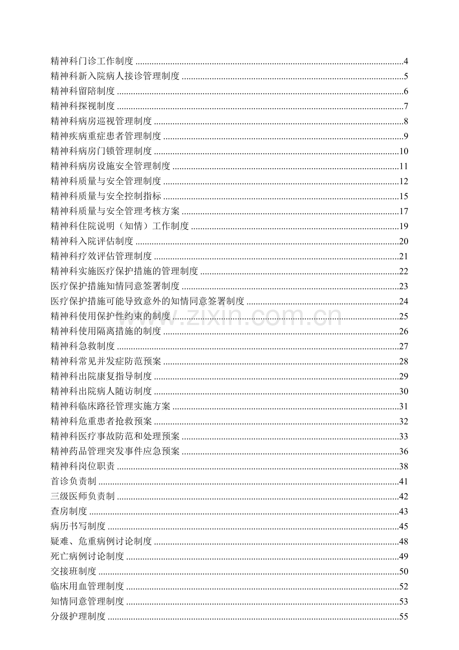 精神科常用制度流程与规范.doc_第1页