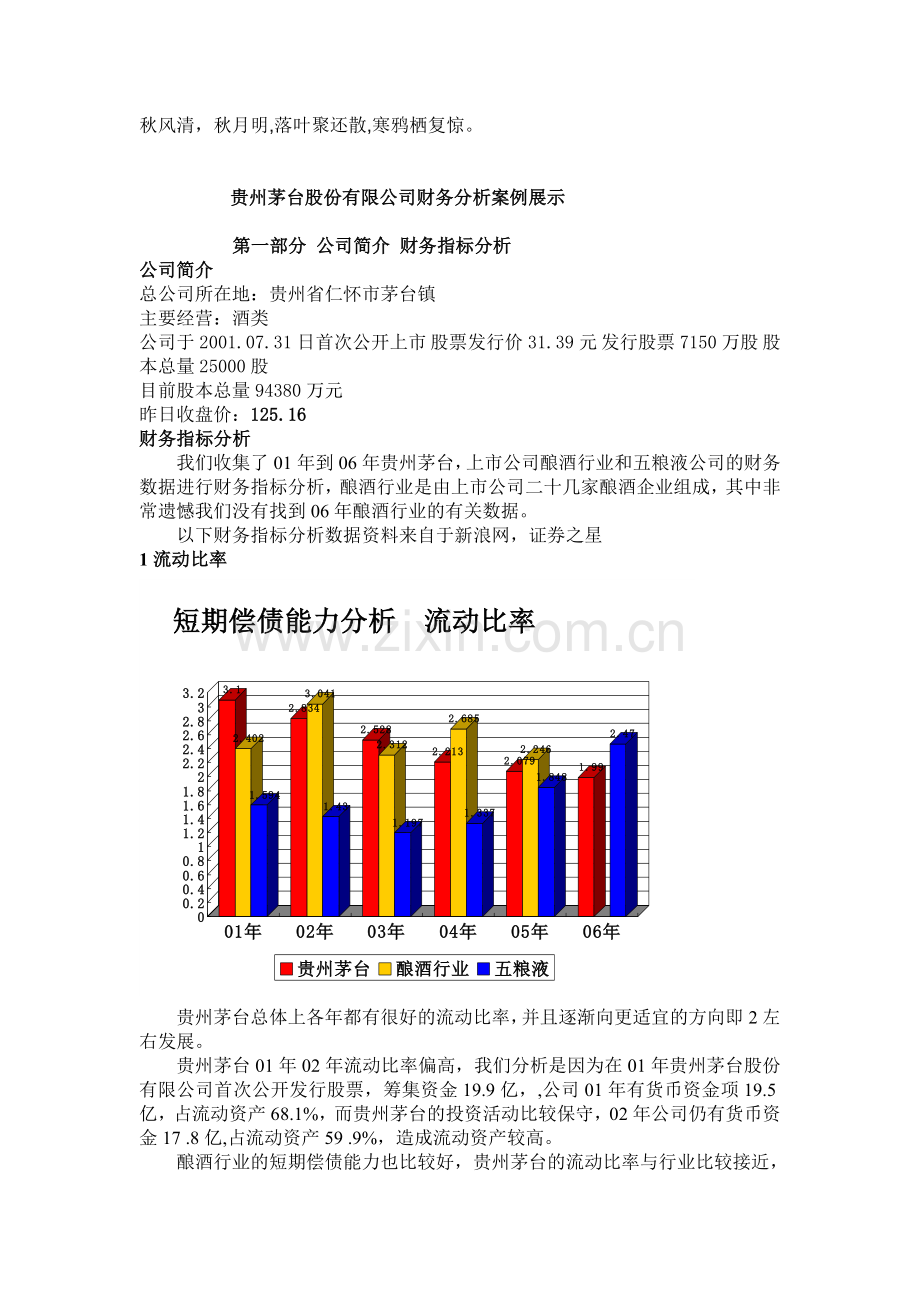 贵州茅台股份有限公司财务分析案例展示.doc_第1页