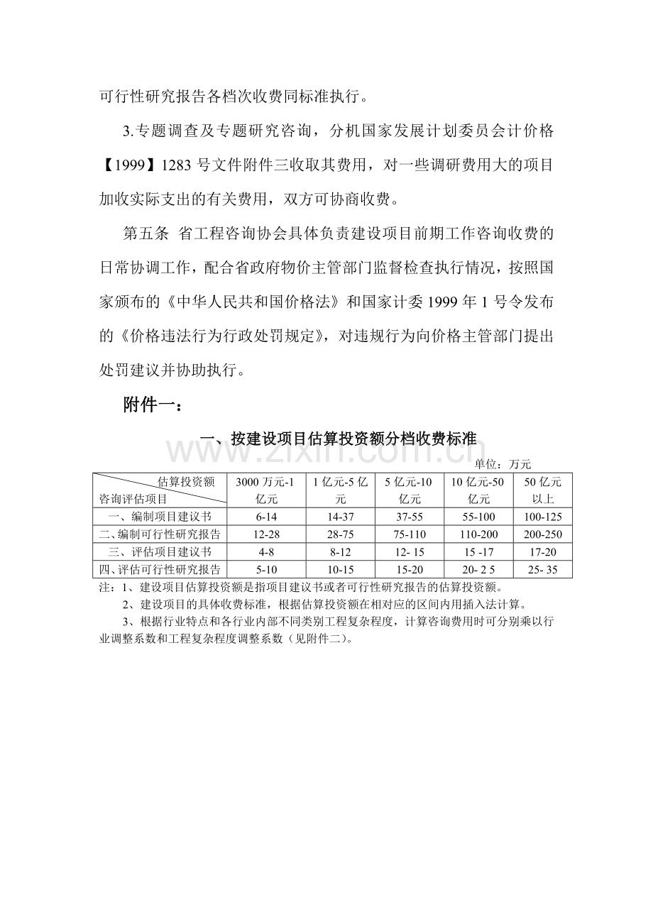 黑龙江省估算总投资额3000万元以下建设项目前期工作咨询收费暂行规定.doc_第2页