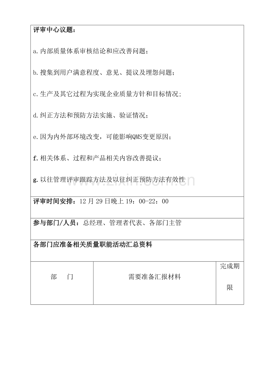 公司ISO9001质量体系管理评审资料样本.doc_第3页