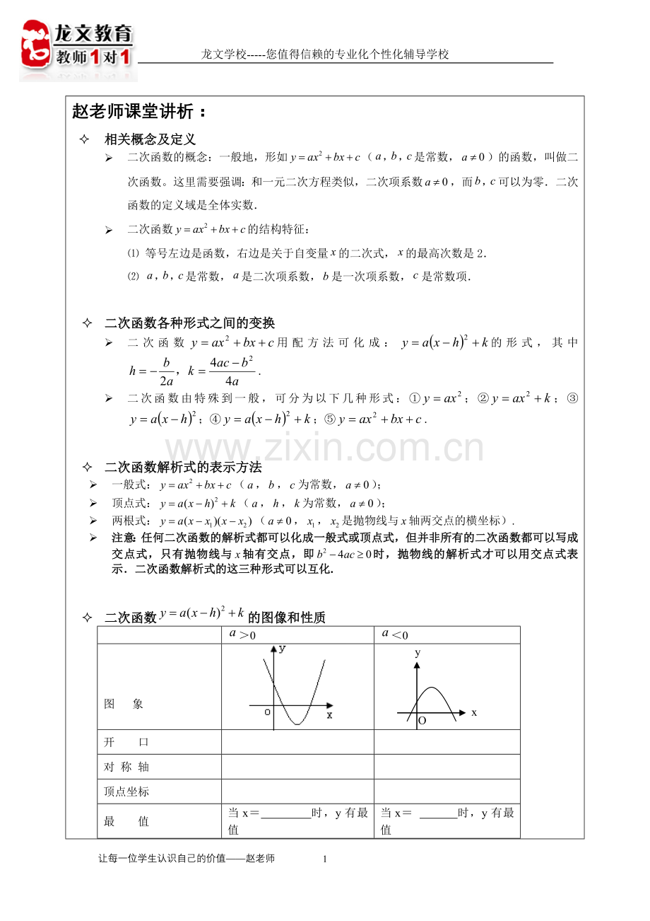 二次函数程基础讲义1.doc_第1页