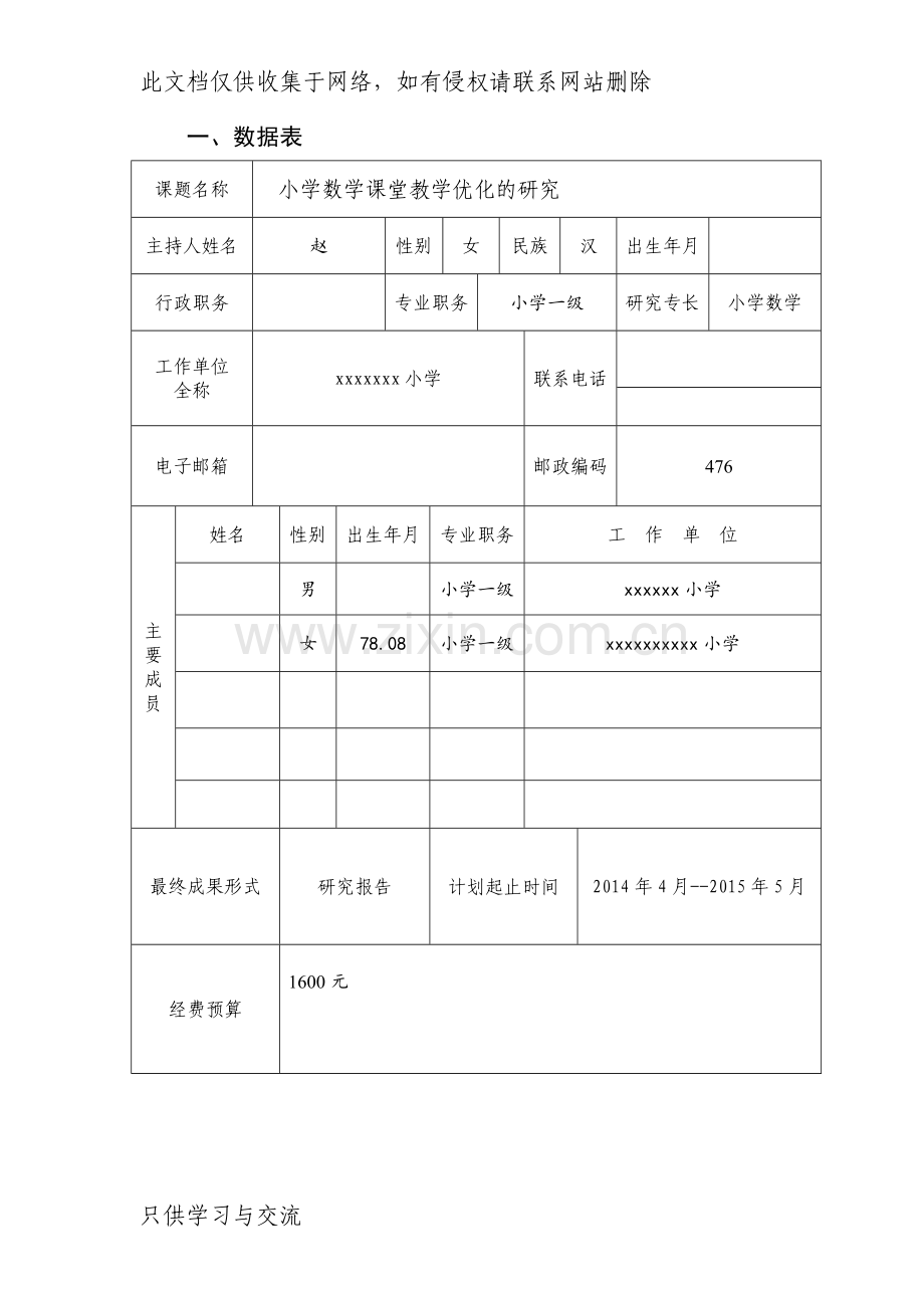 小学数学课堂教学优化的研究课题立项申报书新说课材料.doc_第3页