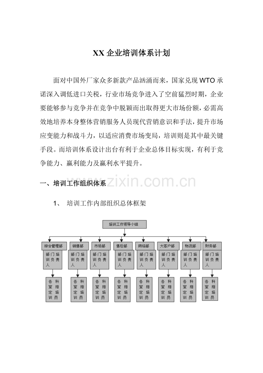 公司的培训体系规划样本.doc_第1页