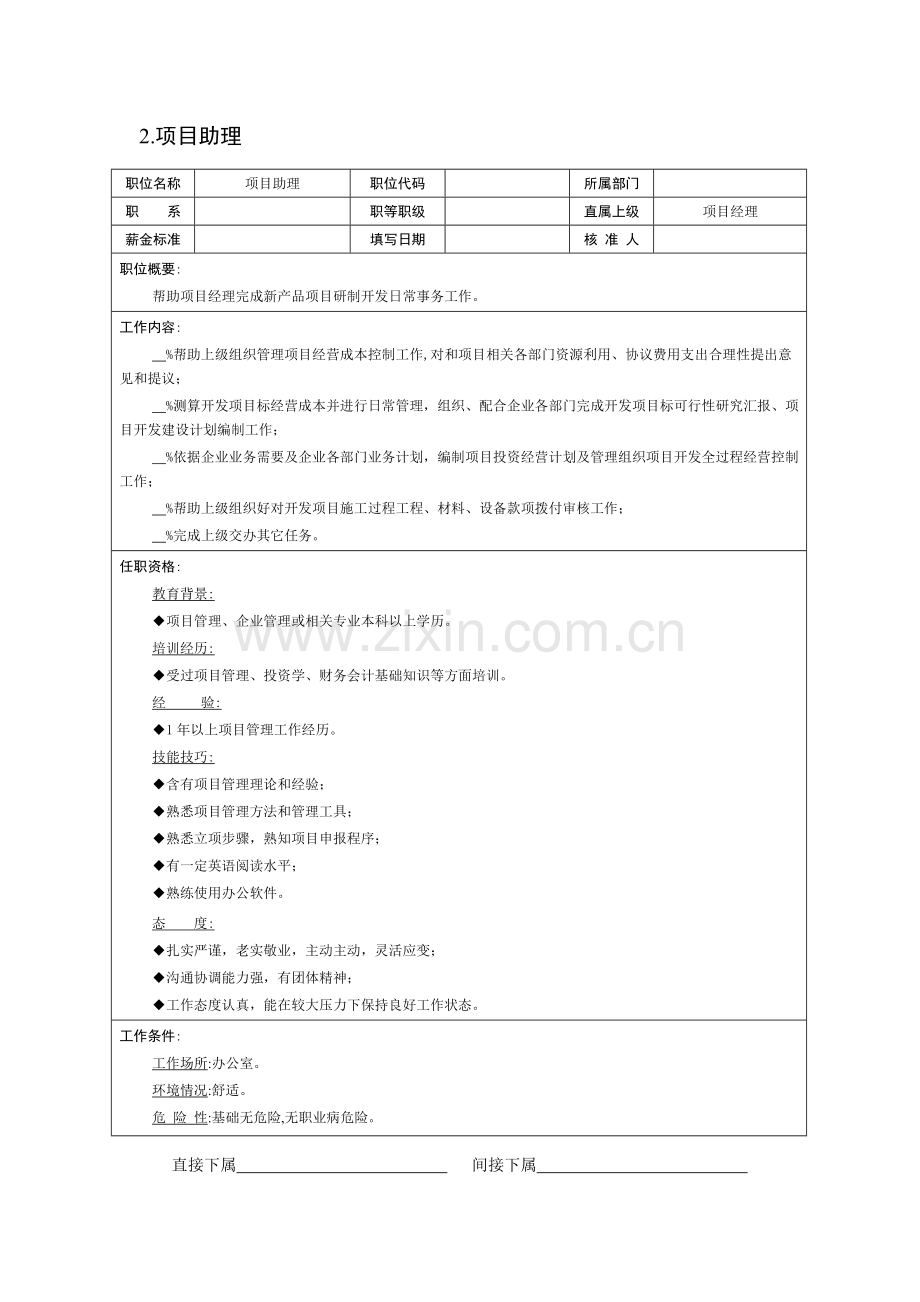 企业项目部组织机构图与岗位职责描述样本.doc_第3页