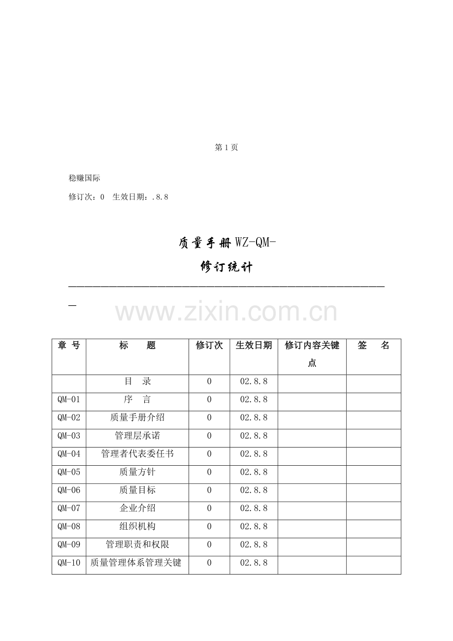 国际有限公司质量管理手册样本.doc_第3页