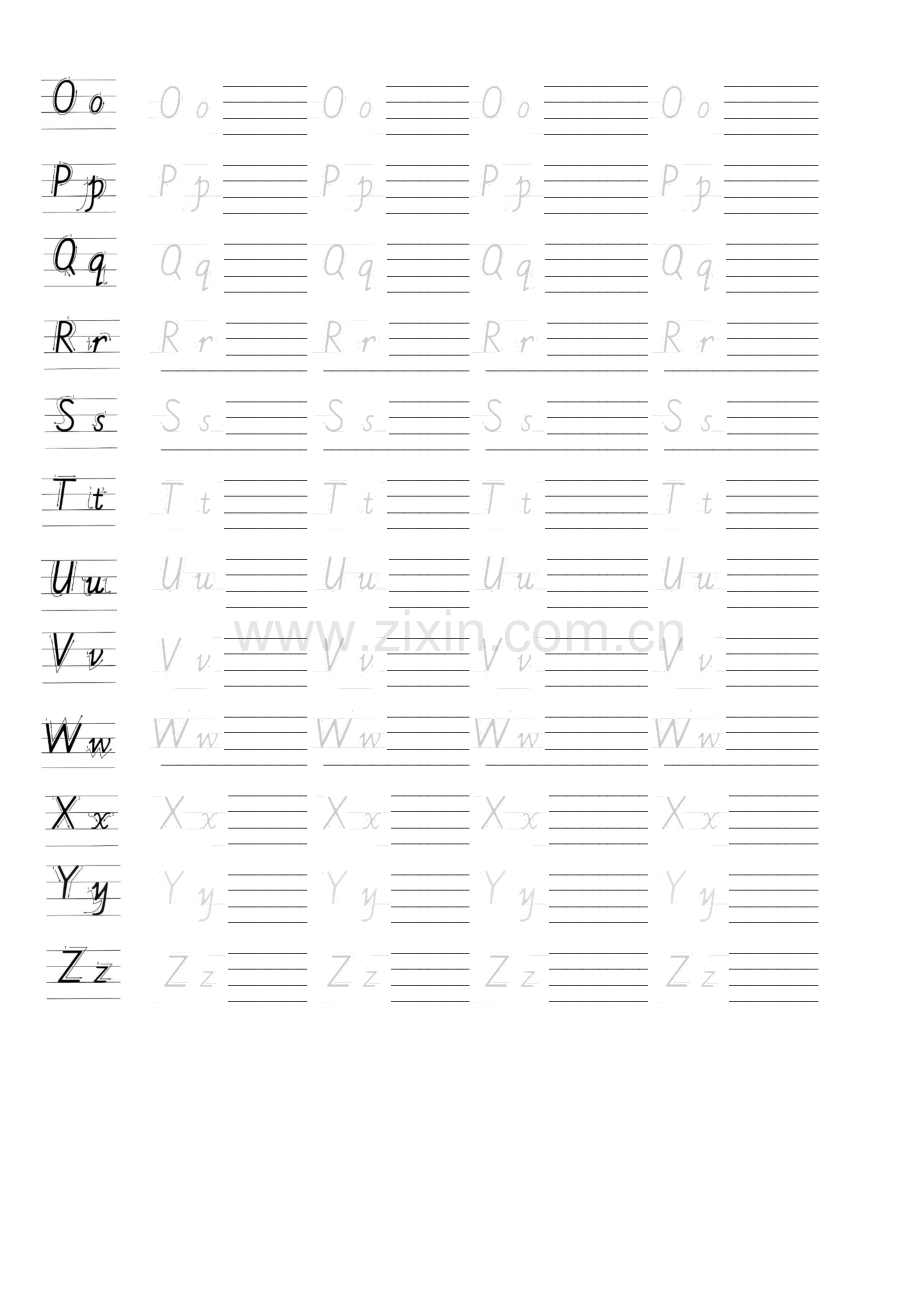 小学三年级英语26英文字母手写体描红字帖有笔顺可仿写.docx_第3页