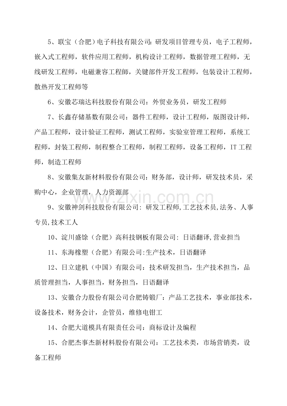 合肥秋季招才引智活动安徽大学站招聘会信息.doc_第2页