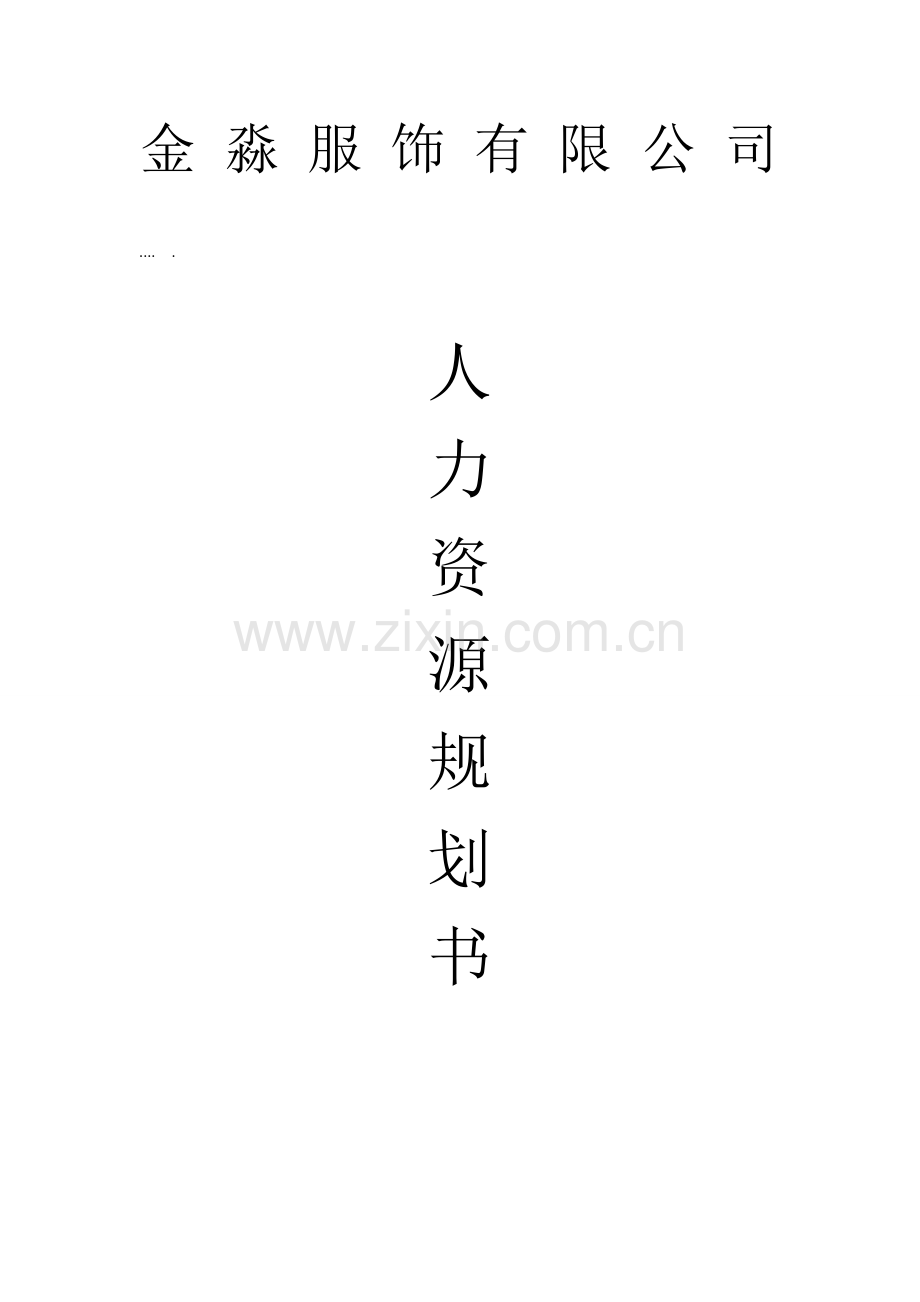 公司人力资源规划服饰说明书样本.doc_第1页