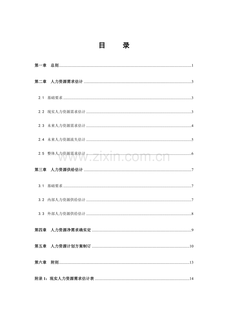 公司人力资源规划管理制度样本.doc_第3页