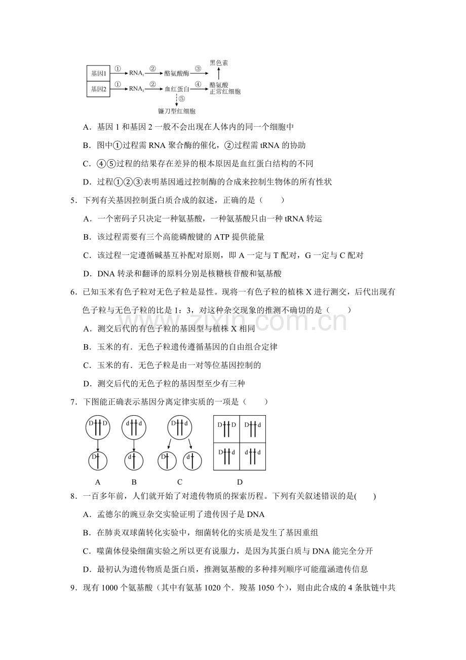 【名校专题密卷】届高考生物专题万卷检测：专题五+遗传(含解析)收集资料.doc_第2页