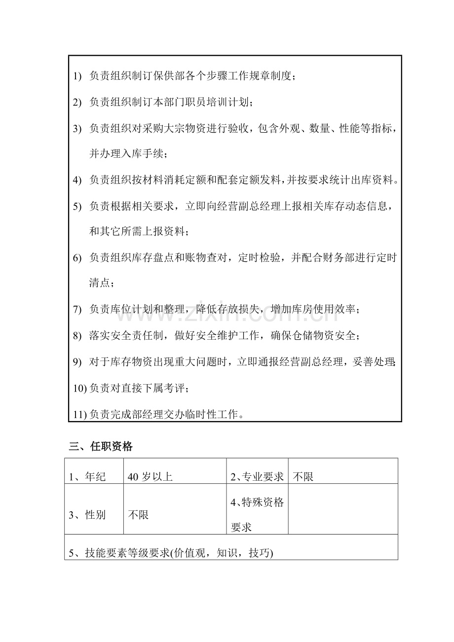 公司保供部经理职位说明书样本.doc_第2页