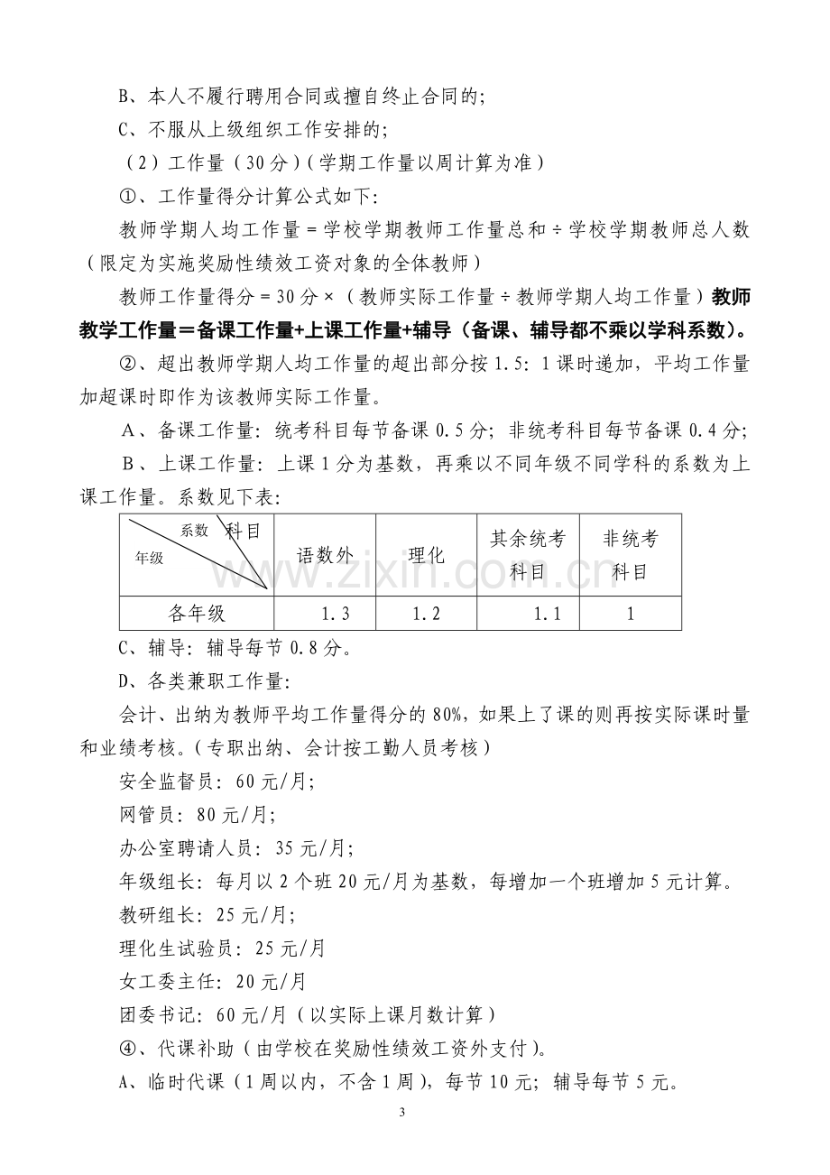 苟角中学奖励性绩效工资考核细则讨论稿.doc_第3页