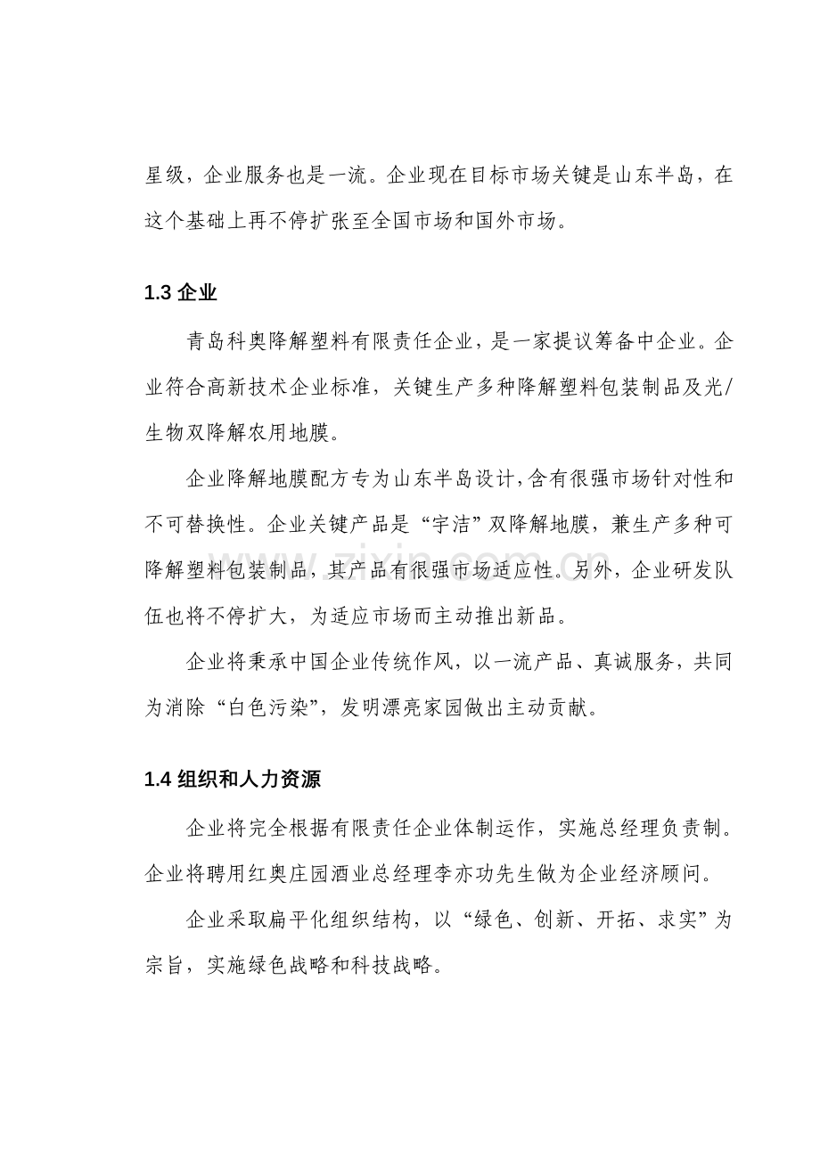 青岛公司商业计划书样本.doc_第2页