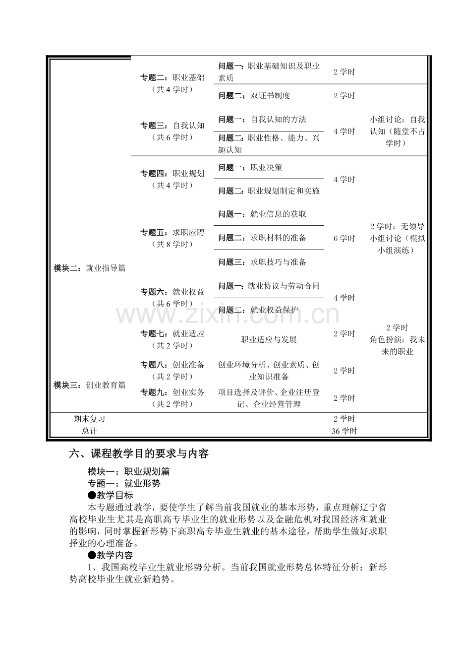 大学生职业发展与就业指导课程标准.doc_第3页