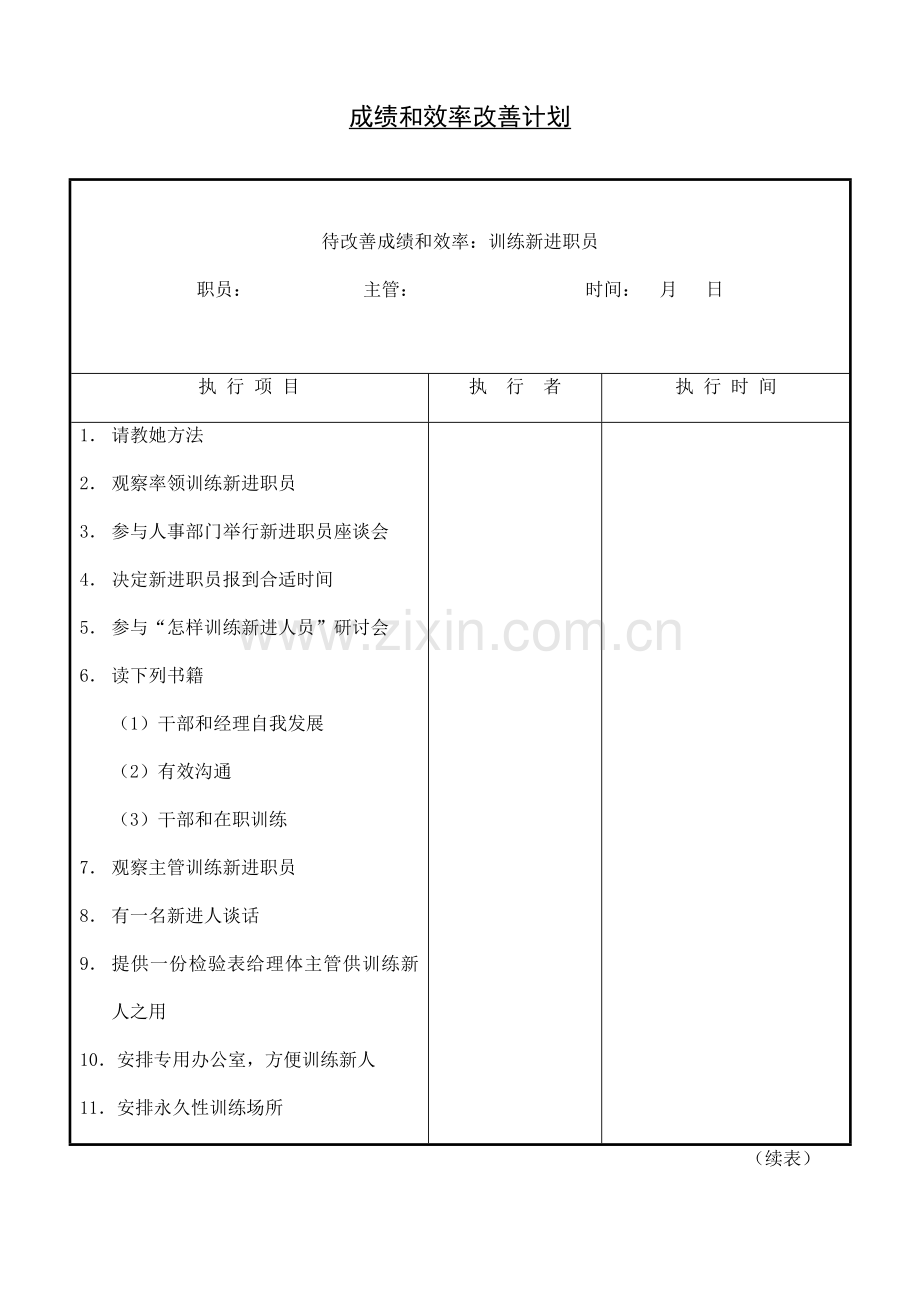 成绩与效率改进计划样本.doc_第1页