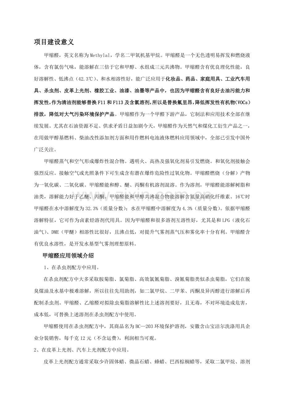 化工公司甲缩醛工程项目可行性研究报告样本.doc_第3页