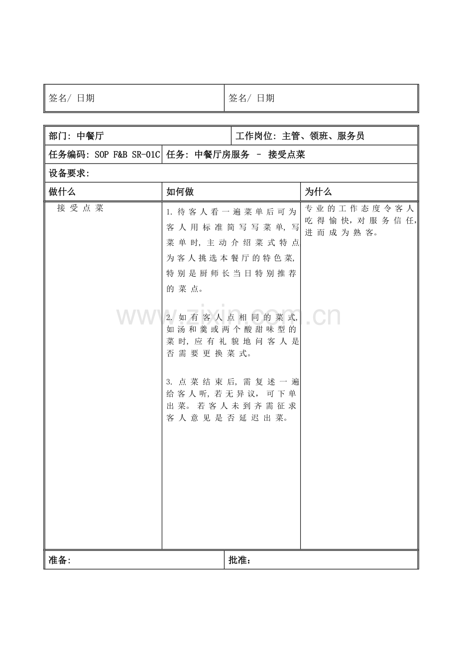 五星级酒店中餐厅操作标准手册.doc_第3页