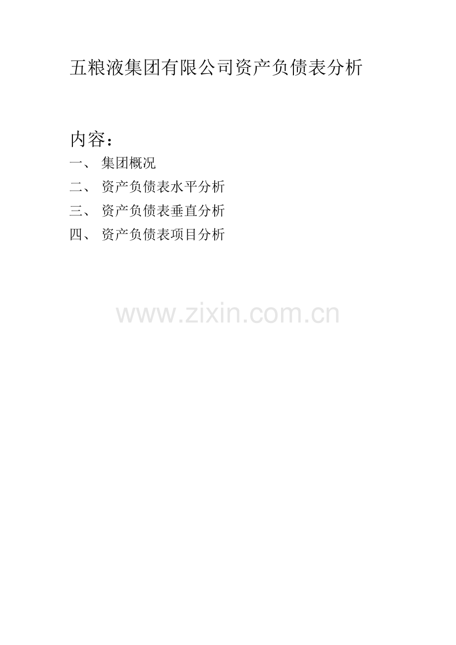 五粮液集团有限公司资产负债表分析.doc_第1页