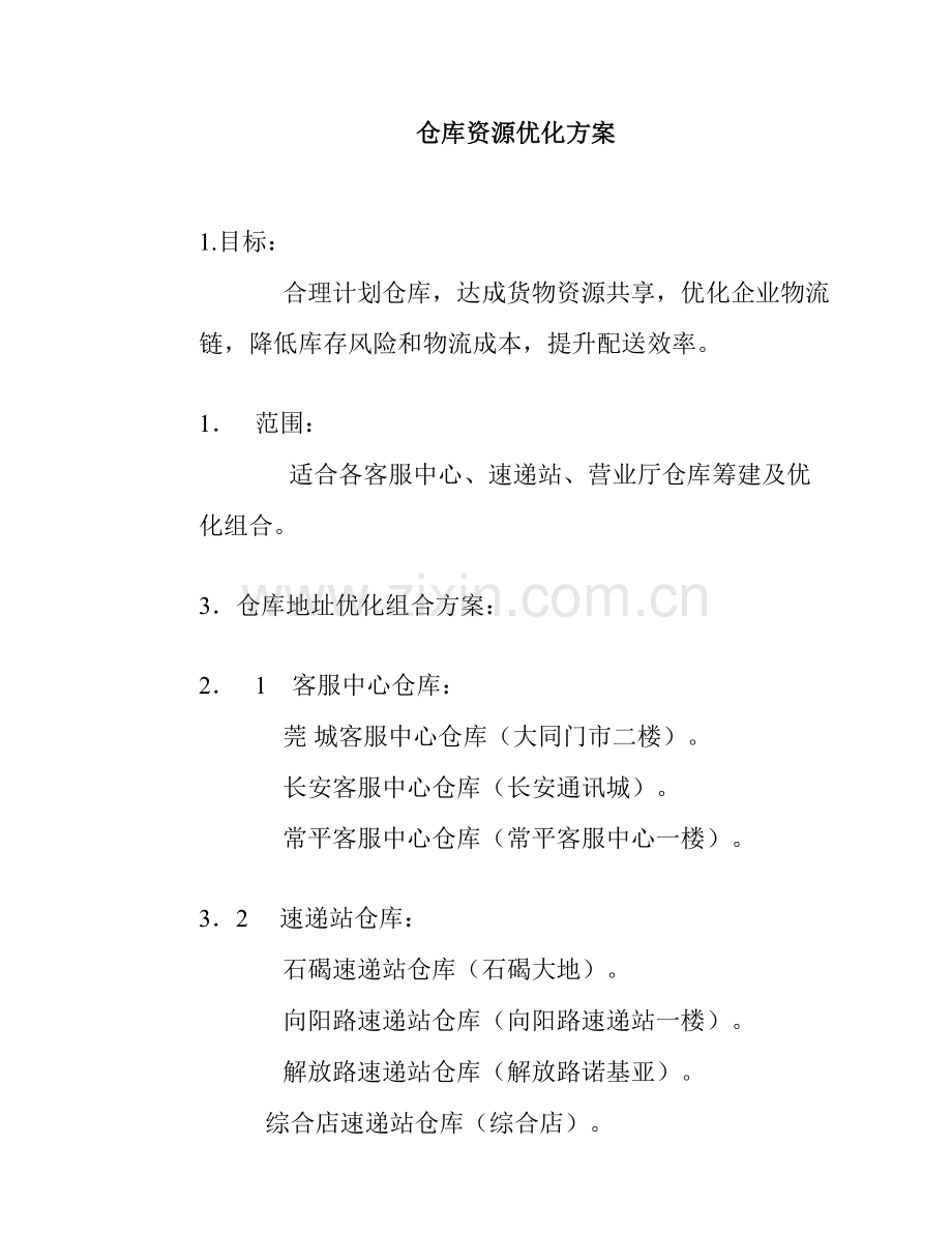 仓库资源优化方案样本.doc_第1页