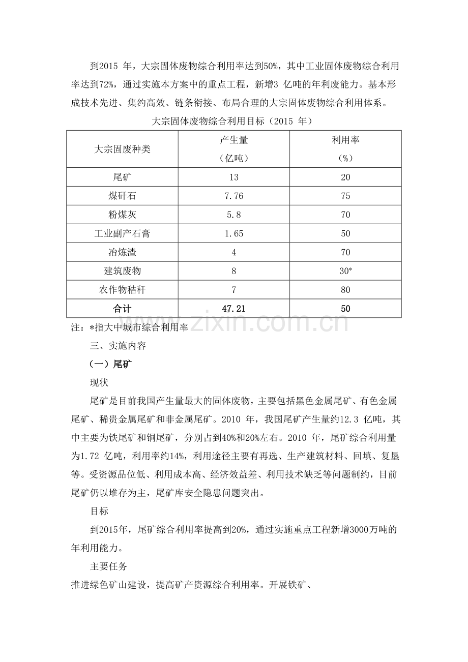 大宗固体废物综合利用实施方案.doc_第3页