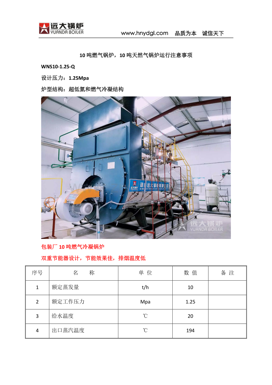 10吨燃气锅炉10吨天然气锅炉运行注意事项.docx_第1页