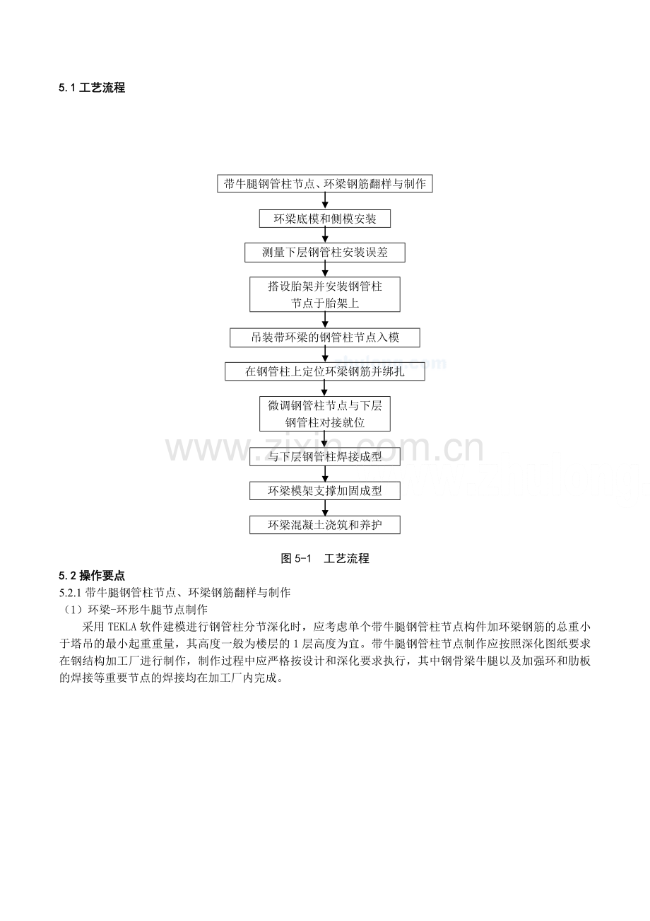 工艺工法QC环梁环形牛腿钢骨混凝土梁柱节点施工工法附图.doc_第2页