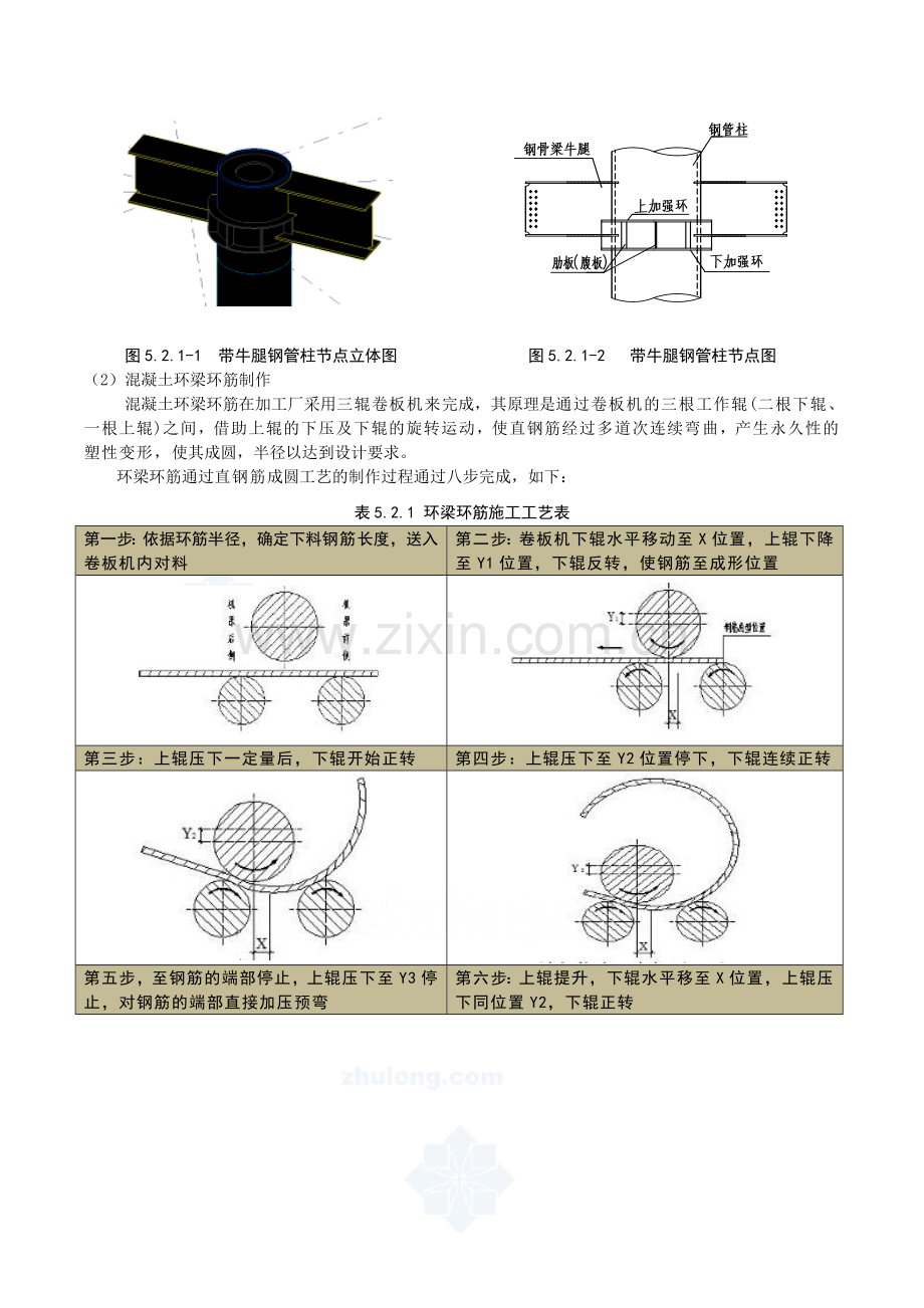 工艺工法QC环梁环形牛腿钢骨混凝土梁柱节点施工工法附图.doc_第3页