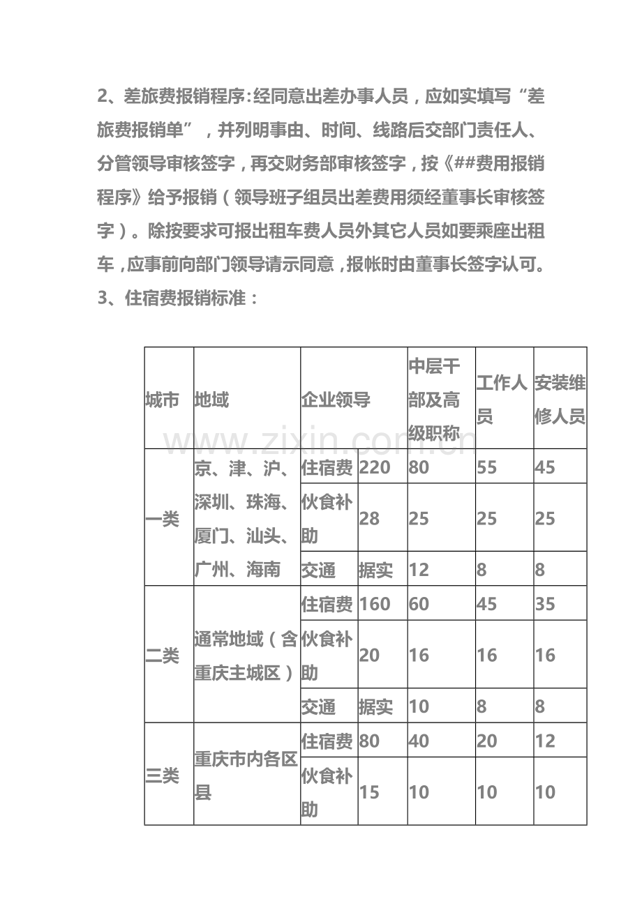 公司差旅费报销制度模板样本.doc_第2页