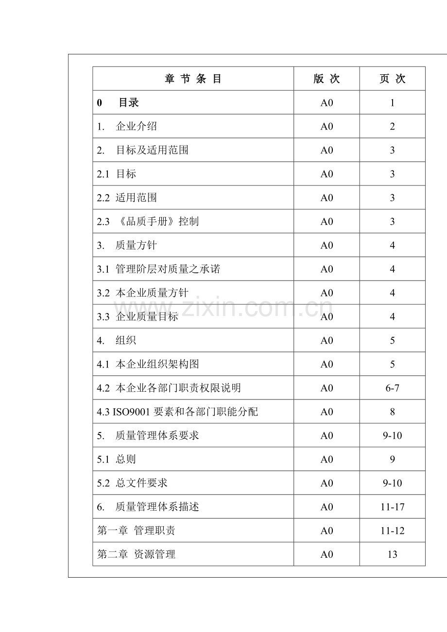 实业有限公司质量手册样本.doc_第3页