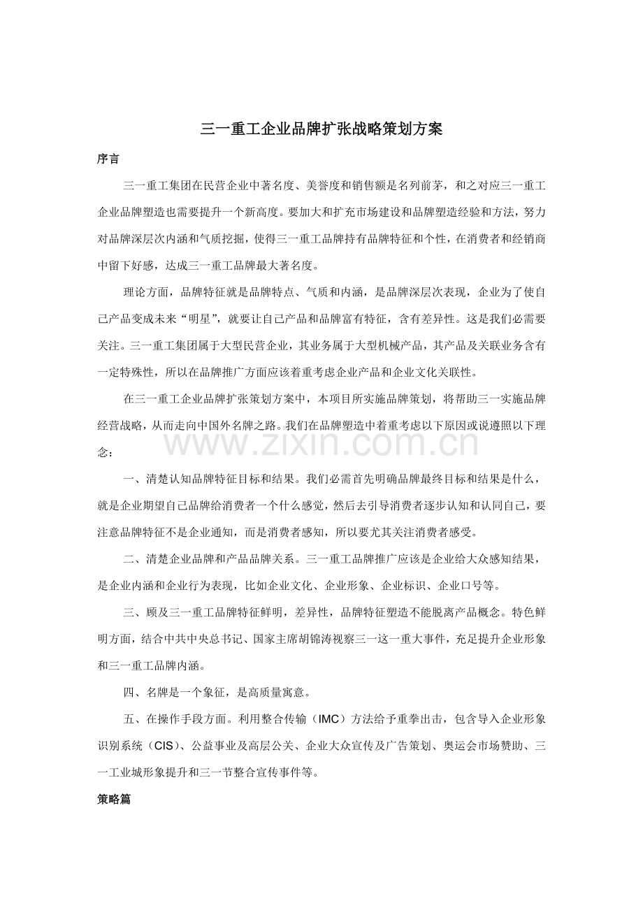 企业品牌扩张战略策划方案模板样本.doc_第1页