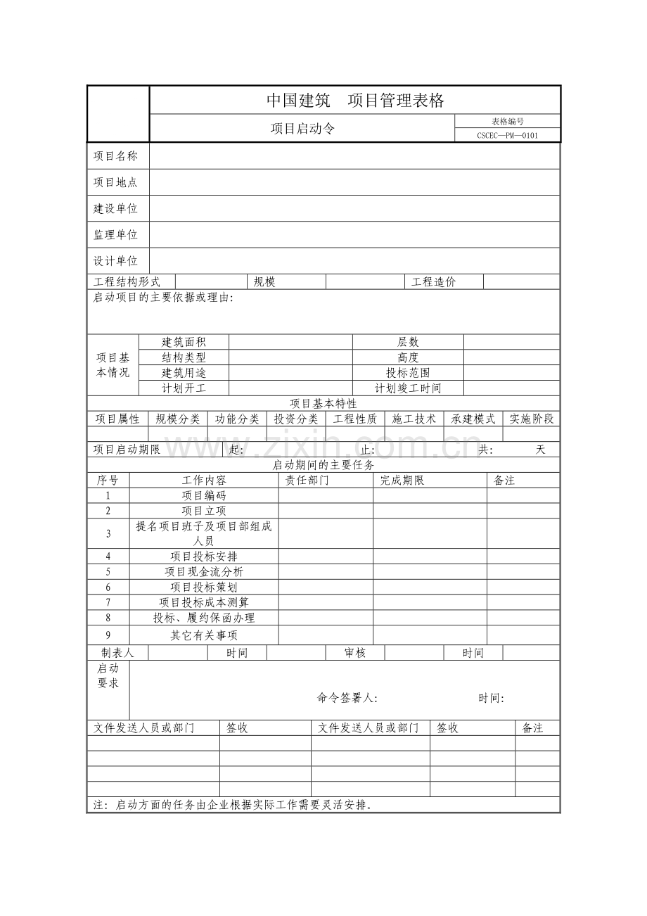 项目管理手册表格部分WORD版.doc_第1页