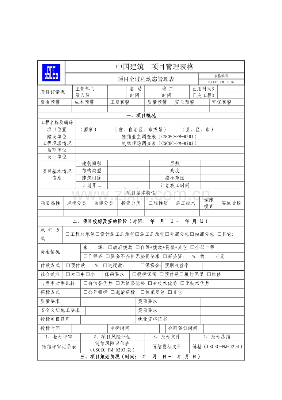 项目管理手册表格部分WORD版.doc_第2页