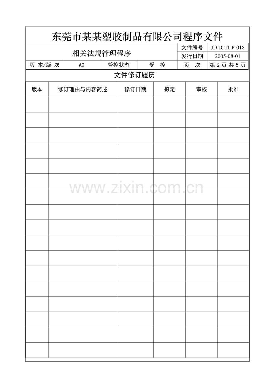 002相关法规文件管理程序正文.doc_第1页