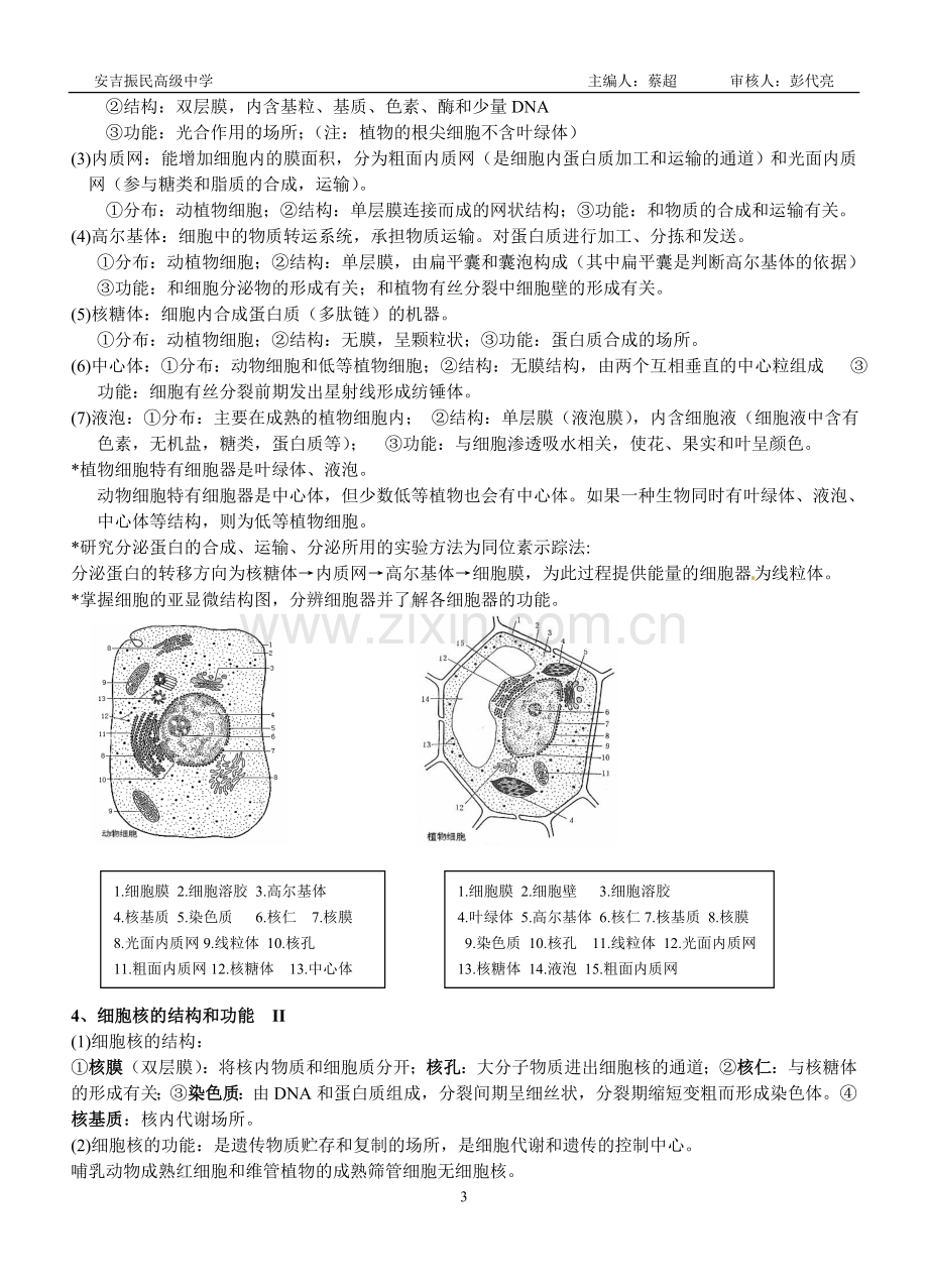 浙教版高中生物必修1知识点复习进程.doc_第3页