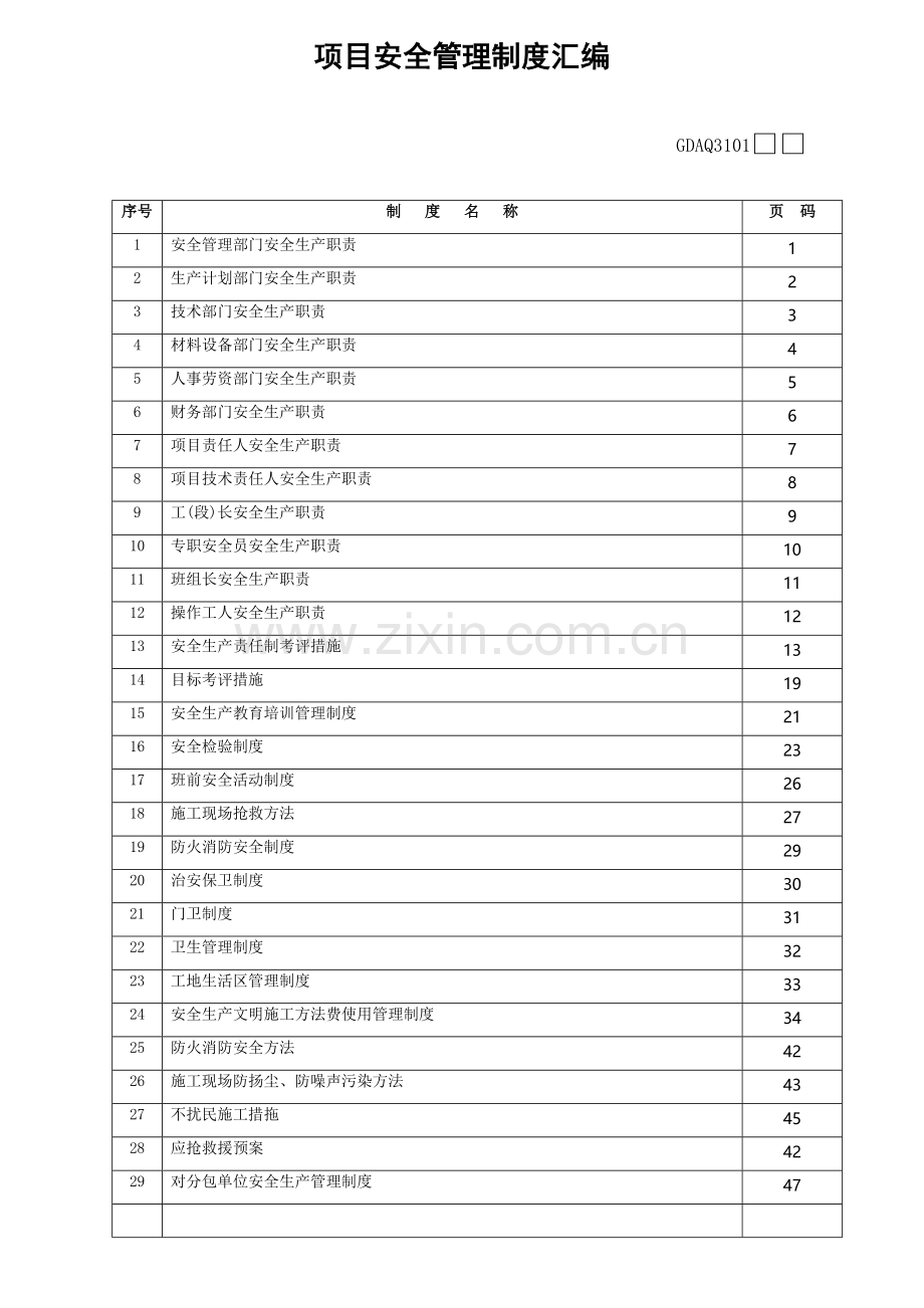 项目安全管理制度汇编样本.doc_第1页