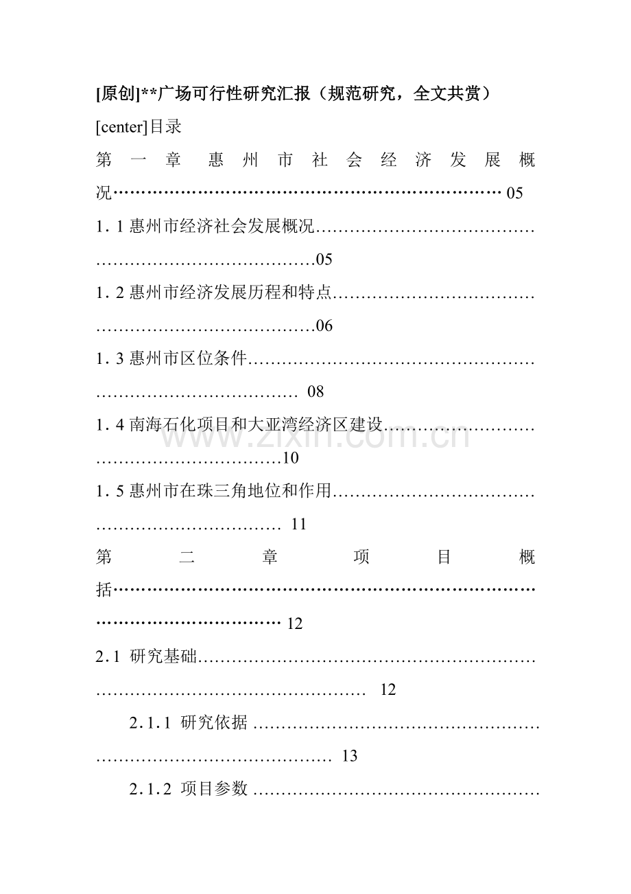 广场可行性研究报告样板样本.doc_第1页