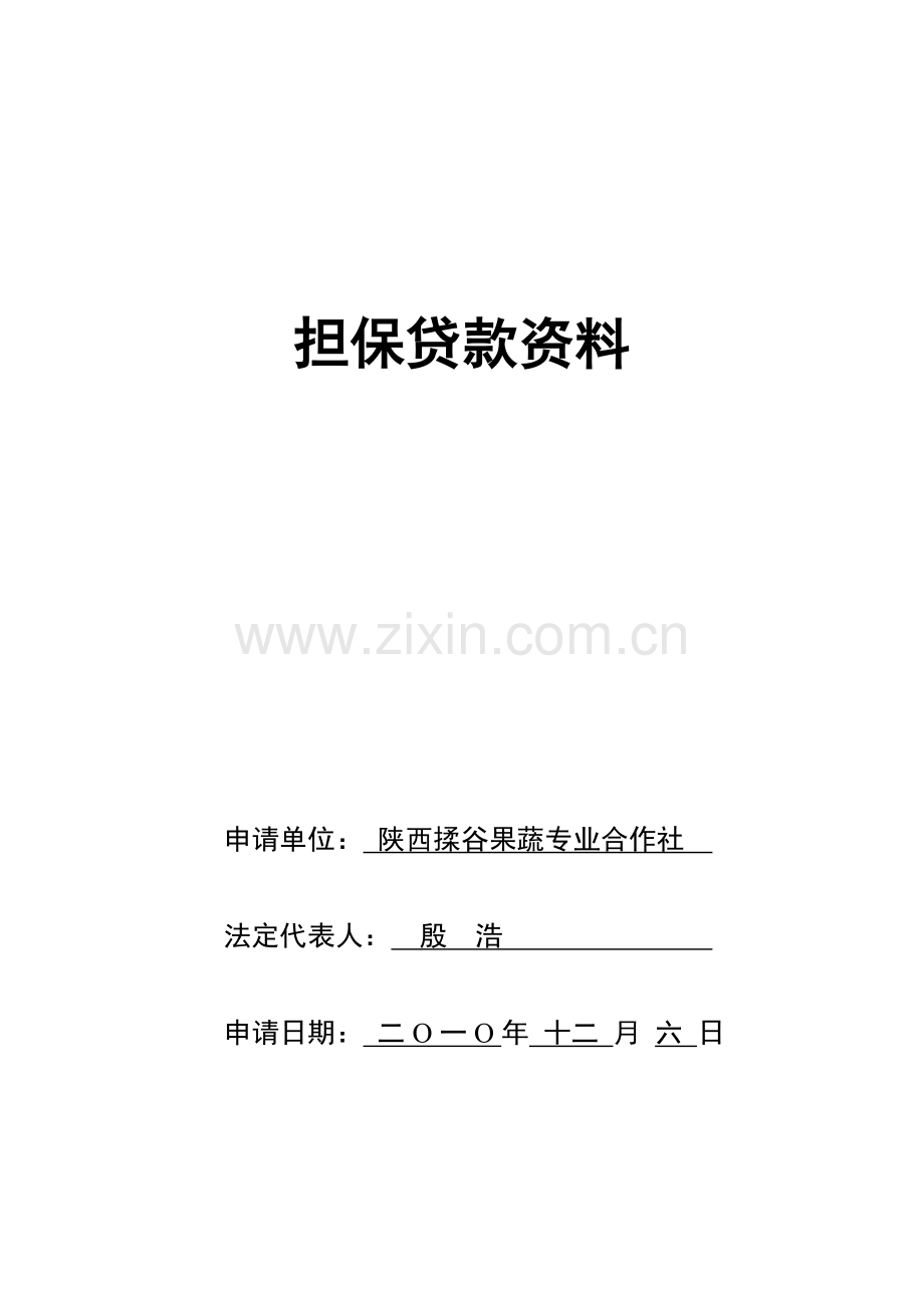 贷款担保申请书及附件资料担保公司.doc_第1页