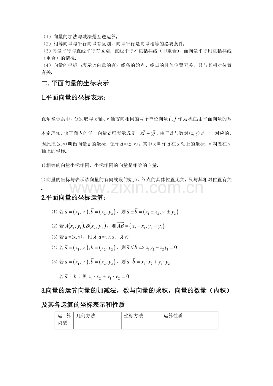 高中数学平面向量知识点总结及常见题型.docx_第3页