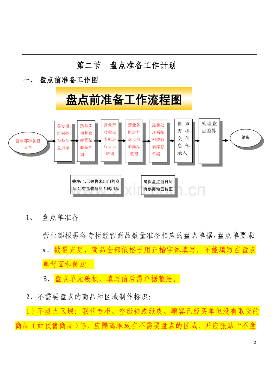 超市百货盘点流程附培训试题和答案.doc_第2页