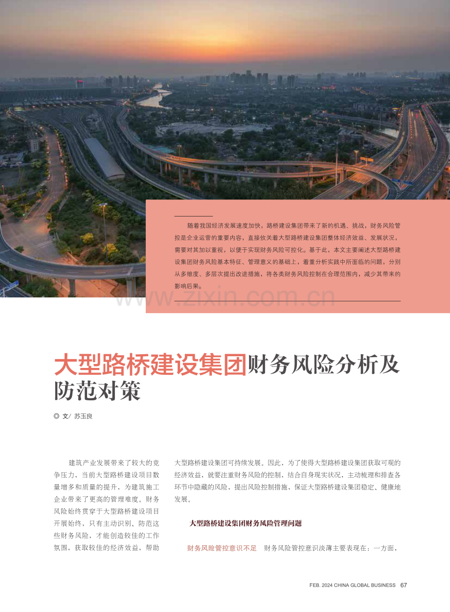 大型路桥建设集团财务风险分析及防范对策.pdf_第1页