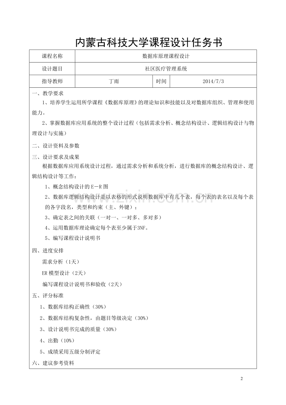 社区医疗管理数据库系统doc.doc_第2页