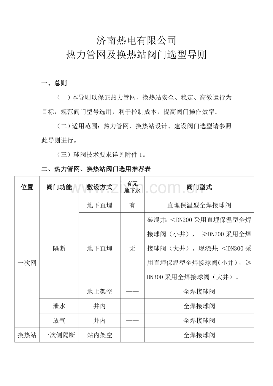 热力管网换热站阀门选型导则课案.doc_第1页