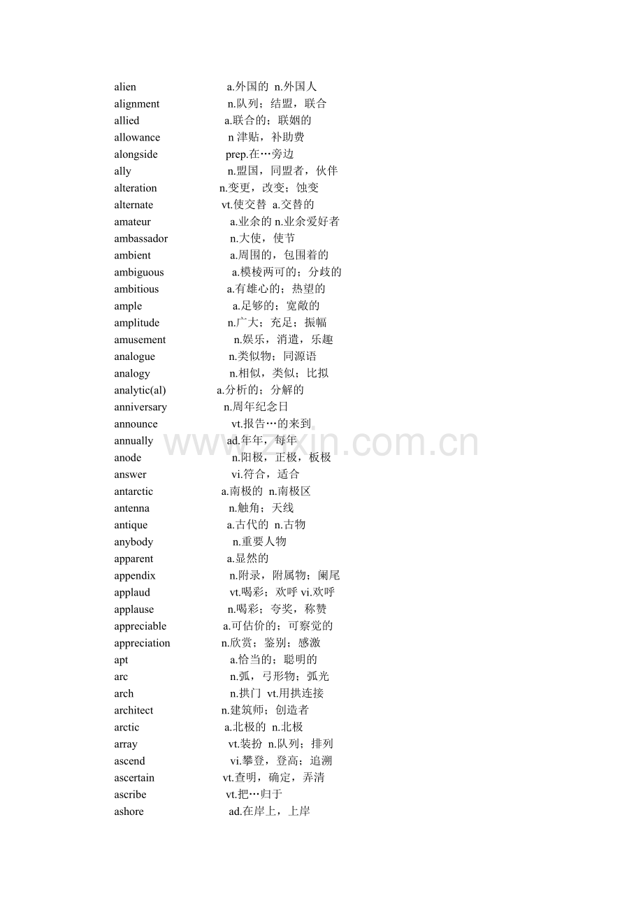 大学英语六级词汇表新大纲中英文对照.doc_第2页