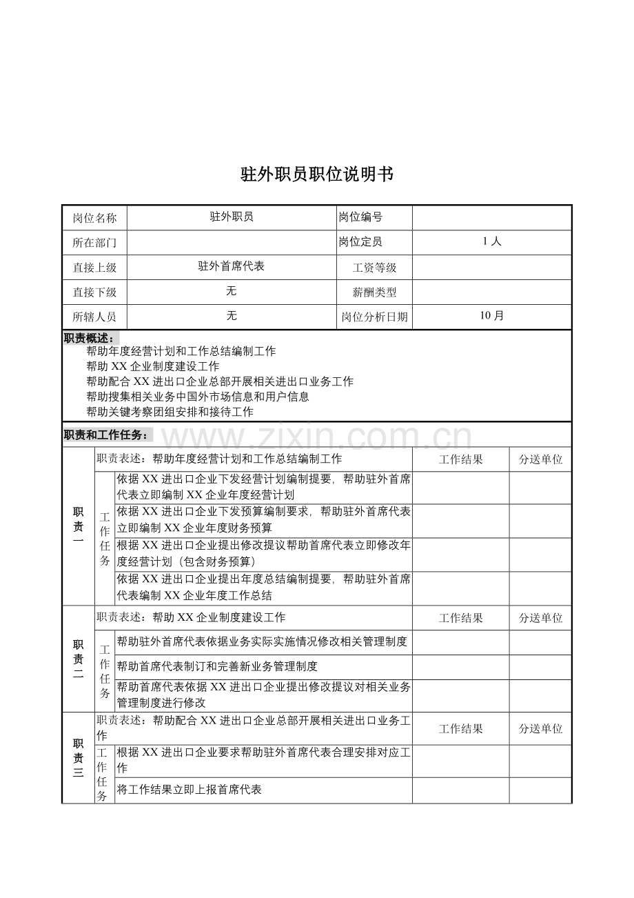 驻外员工岗位职责样本.doc_第1页