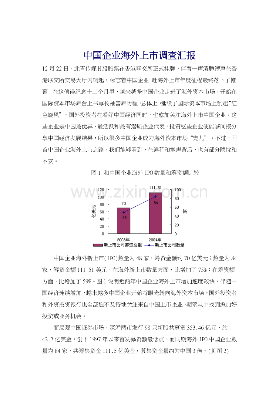 我国企业海外上市年度调查报告样本.doc_第1页