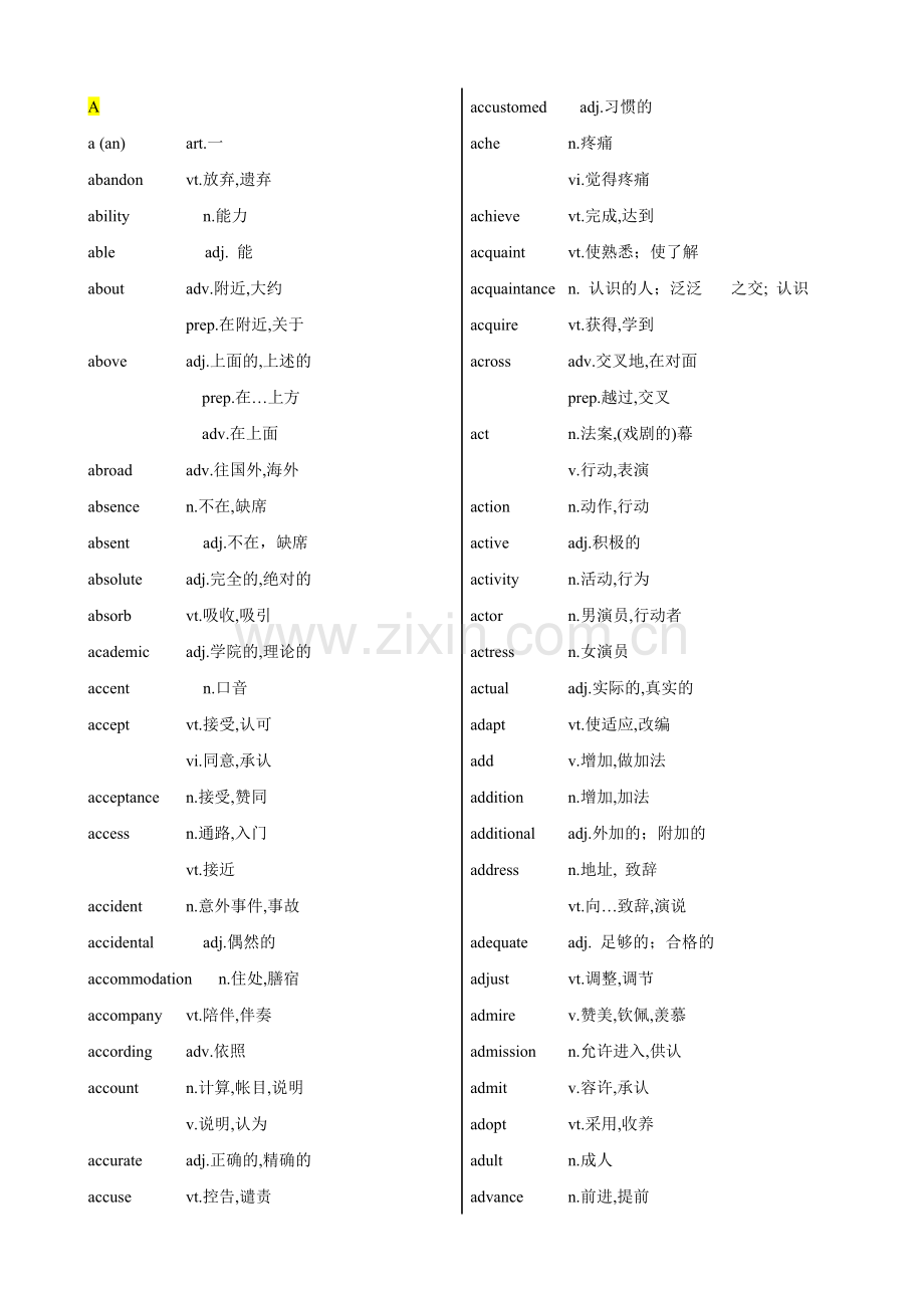 大学英语B级统考词汇表.doc_第2页